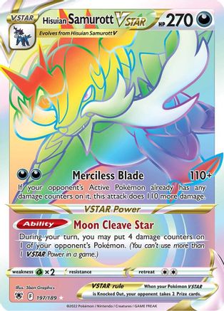 Hisuian Samurott VSTAR (Secret) 197/189 - SWSH10 Astral Radiance Holofoil - Secret Rare