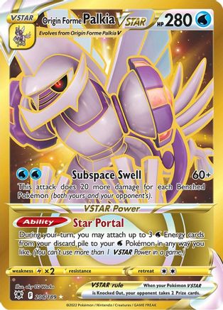 Origin Forme Palkia VSTAR (Secret) (208/189) - SWSH10 Astral Radiance Holofoil - Secret Rare