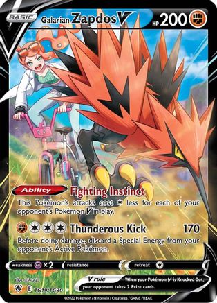 Galarian Zapdos V TG19/30 - Astral Radiance Trainer Gallery Holofoil