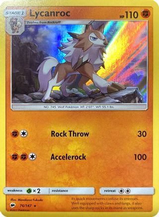 Lycanroc - 76/147 (Water Web Holo) 76 - Miscellaneous Cards & Products Holofoil