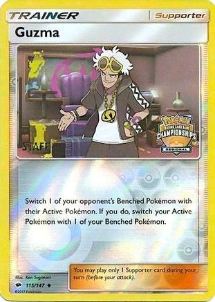 Guzma (Regional Championships) [Staff] (115/147) - League & Championship Cards Reverse Holofoil - Promo