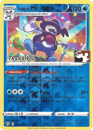 Galarian Mr. Rime (Pokemon League) [Thank You] (36/189) - Miscellaneous Cards & Products Reverse Holofoil - Promo