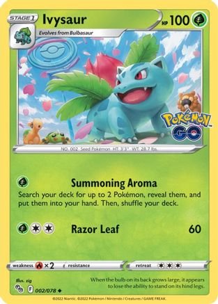Ivysaur (2/078) - Pokemon GO Reverse Holofoil - Uncommon