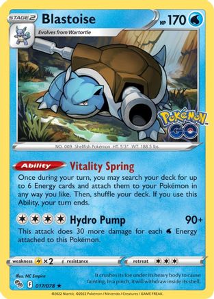 Blastoise (17/078) - Pokemon GO Holofoil - Holo Rare