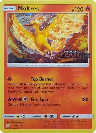 Moltres - 19/181 (Team Up Stamped) 19 - Miscellaneous Cards & Products Holofoil