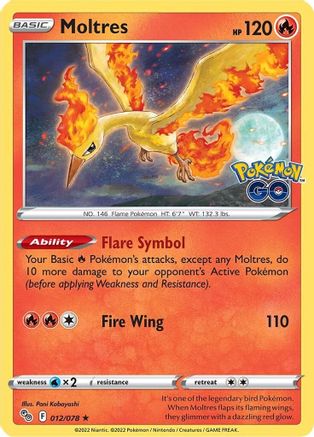 Moltres (12/078) - Pokemon GO Reverse Holofoil - Holo Rare