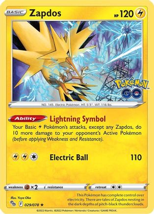 Zapdos (29/078) - Pokemon GO Holofoil - Holo Rare