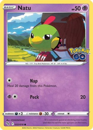 Natu (32/078) - Pokemon GO Reverse Holofoil - Common