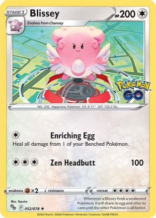 Blissey (52/078) - Pokemon GO Holofoil - Holo Rare
