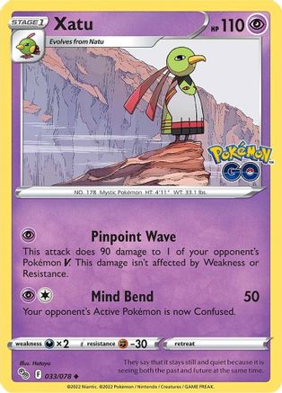 Xatu (33/078) - Pokemon GO Reverse Holofoil - Uncommon