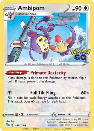 Ambipom 57/78 - Pokmon GO Reverse Holofoil