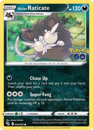 Alolan Raticate (42/078) - Pokemon GO  - Common