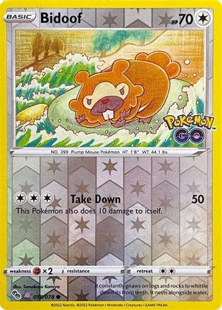 Bidoof (Peelable Ditto) (59/078) - Pokemon GO Reverse Holofoil - Common