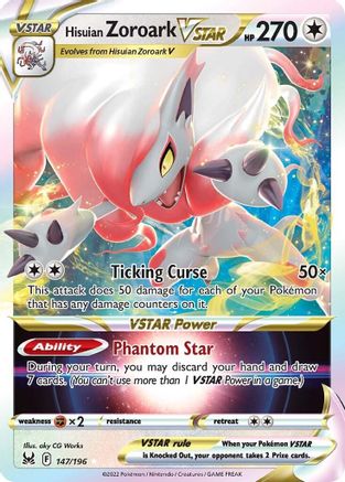 Hisuian Zoroark VSTAR 147/196 - SWSH11 Lost Origin Holofoil - Ultra Rare