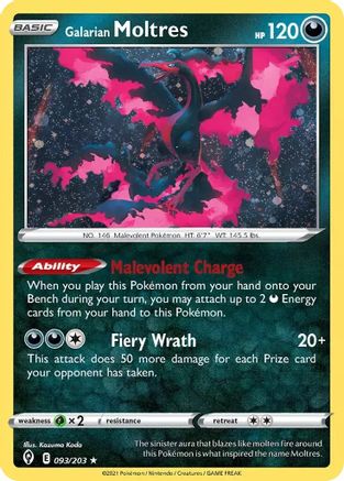 Galarian Moltres - 093/203 (Cosmos Holo) 93 - Miscellaneous Cards & Products