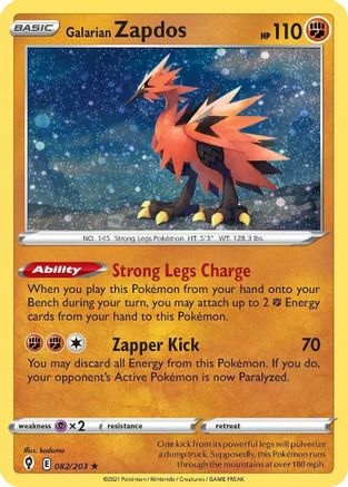 Galarian Zapdos - 082/203 (Cosmos Holo) 82 - Miscellaneous Cards & Products