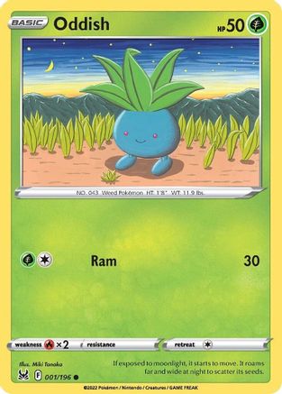 Oddish 1/196 - Lost Origin Reverse Holofoil