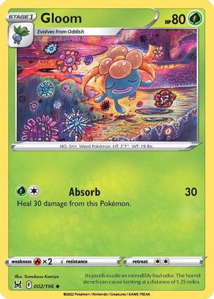 Gloom 002/196 - SWSH11 Lost Origin Reverse Holofoil - Uncommon