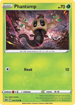 Phantump 16/196 - Lost Origin Reverse Holofoil