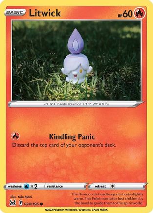 Litwick 024/196 - SWSH11 Lost Origin Reverse Holofoil - Common