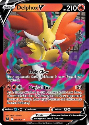 Delphox V 027/196 - SWSH11 Lost Origin Holofoil - Ultra Rare