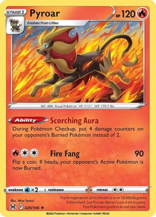 Pyroar 29/196 - Lost Origin Reverse Holofoil