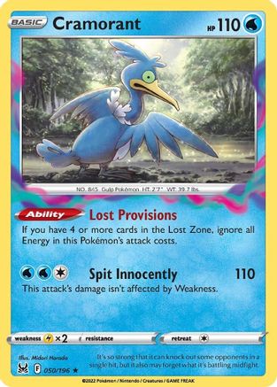 Cramorant 050/196 - SWSH11 Lost Origin Normal - Rare