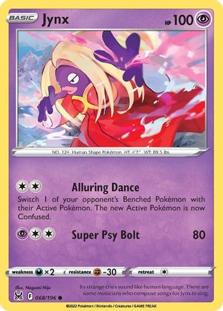 Jynx 068/196 - SWSH11 Lost Origin Reverse Holofoil - Common