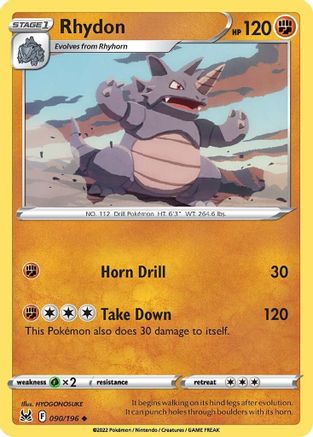 Rhydon 090/196 - SWSH11 Lost Origin Normal - Uncommon