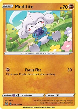 Meditite (99/196) - SWSH11 Lost Origin Reverse Holofoil - Common