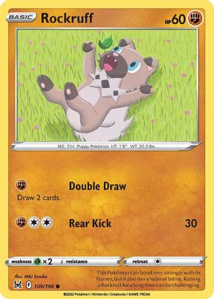 Rockruff 109/196 - Lost Origin Reverse Holofoil