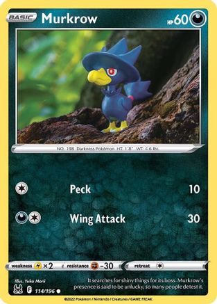 Murkrow 114/196 - Lost Origin Reverse Holofoil