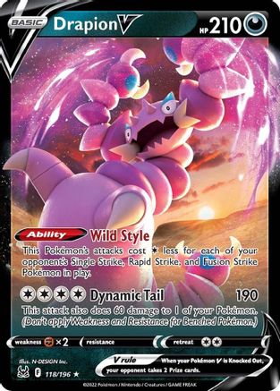 Drapion V 118/196 - SWSH11 Lost Origin Holofoil - Ultra Rare