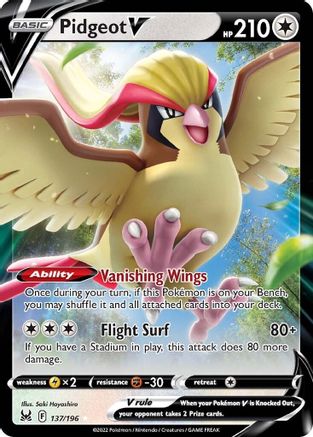 Pidgeot V 137/196 - Lost Origin Holofoil