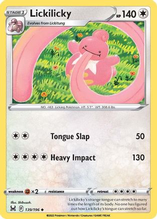 Lickilicky 139/196 - SWSH11 Lost Origin Reverse Holofoil - Uncommon