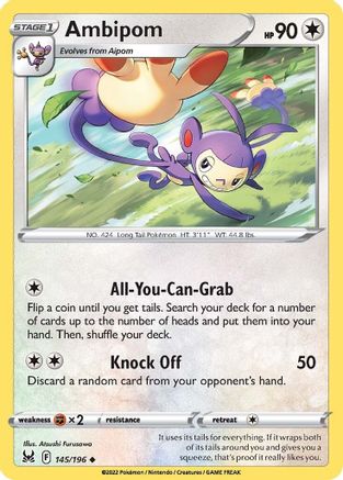 Ambipom 145/196 - SWSH11 Lost Origin Reverse Holofoil - Uncommon