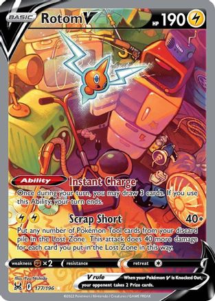 Rotom V (Alternate Full Art) 177/196 - SWSH11 Lost Origin Holofoil - Ultra Rare