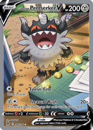 Galarian Perrserker V (Alternate Full Art) 184/196 - SWSH11 Lost Origin Holofoil - Ultra Rare