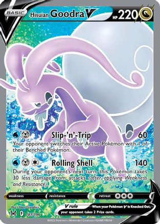 Hisuian Goodra V (Full Art) 187/196 - SWSH11 Lost Origin Holofoil - Ultra Rare
