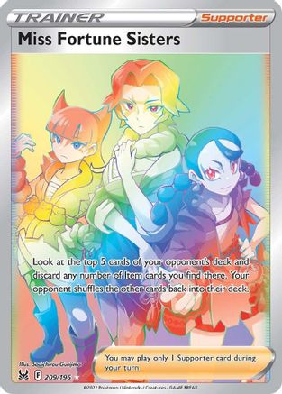 Miss Fortune Sisters (Secret) 209/196 - SWSH11 Lost Origin Holofoil - Secret Rare