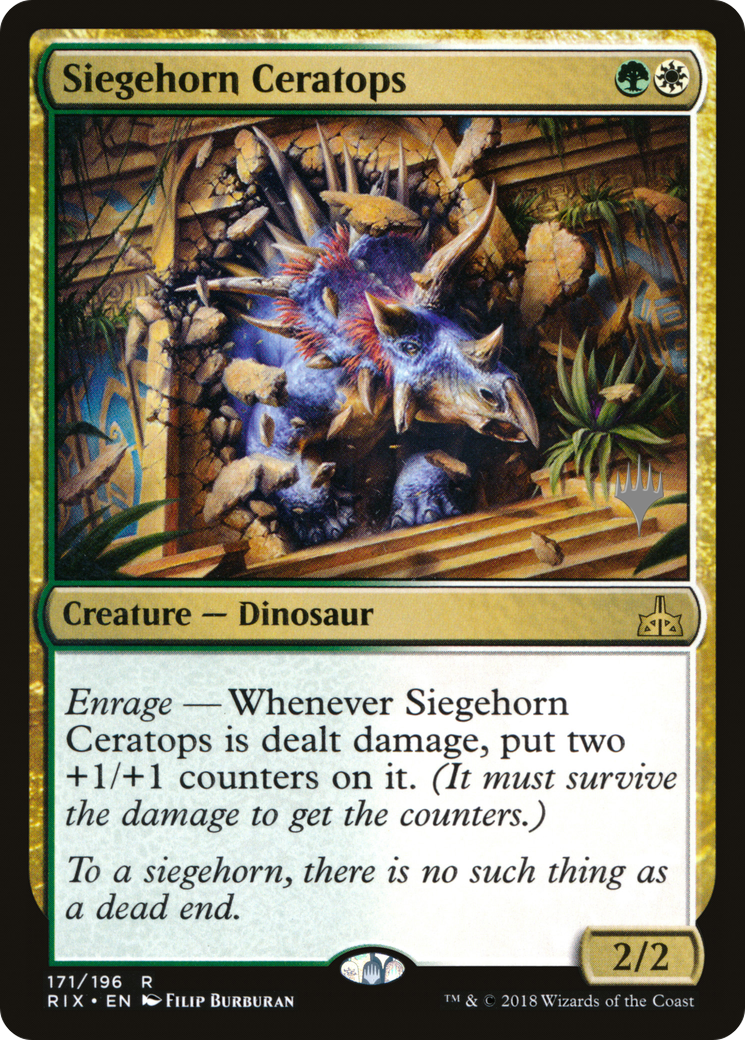 Siegehorn Ceratops (PPM20-171P) - Rivals of Ixalan Promos (Promo Pack) Foil