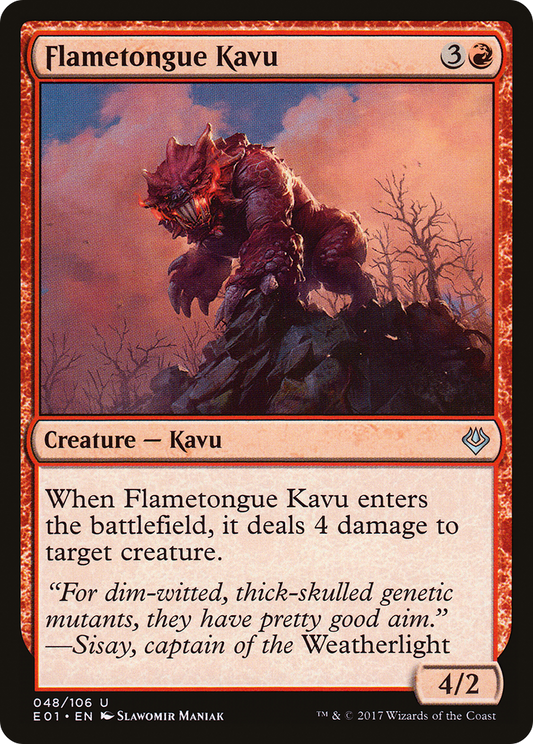 Flametongue Kavu (E01-048) - Archenemy: Nicol Bolas
