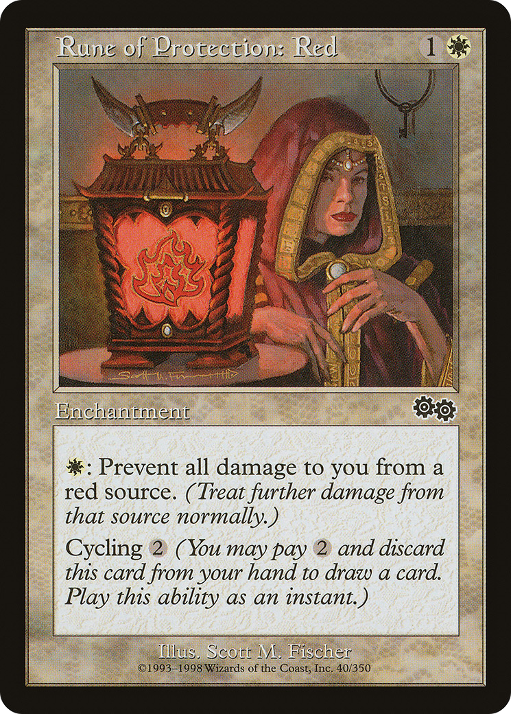 Rune of Protection: Red (USG-040) - Urza's Saga