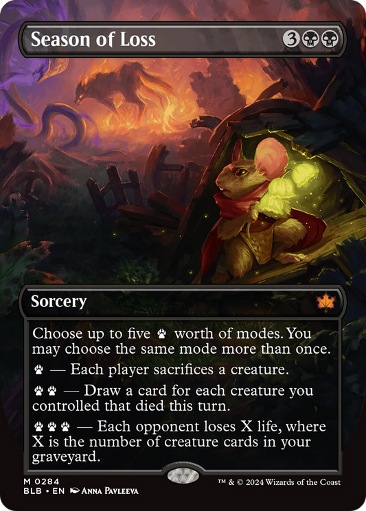 Season of Loss  (Borderless)(BLB-284) - Bloomburrow: (Showcase) Foil