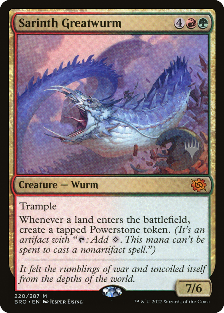 Sarinth Greatwurm (PPBRO-220) - The Brothers' War Promos Foil (Promo Pack)
