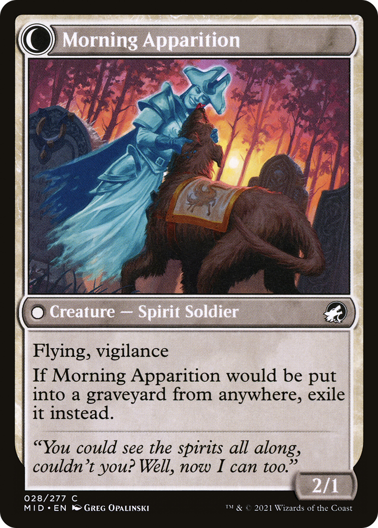 Mourning Patrol // Morning Apparition (MID-028) - Innistrad: Midnight Hunt: (Double Faced Transform)