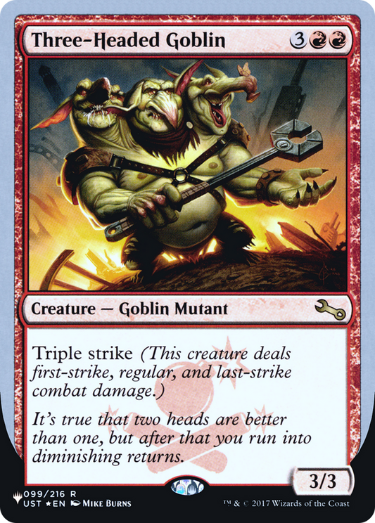 Three-Headed Goblin (ULST-031) - The List (Unfinity Foil Edition) Foil