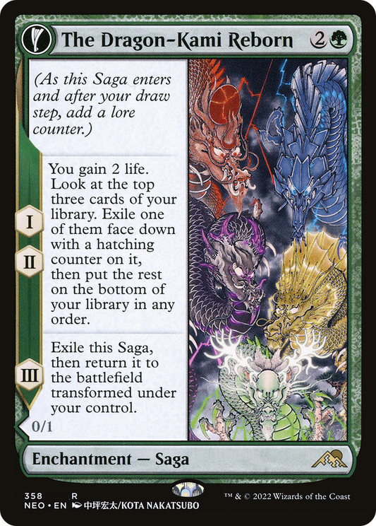 The Dragon-Kami Reborn // Dragon-Kami's Egg (NEO-358) - Kamigawa: Neon Dynasty: (Showcase, fandfc) Foil