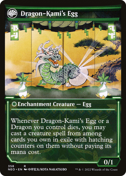 The Dragon-Kami Reborn // Dragon-Kami's Egg (NEO-358) - Kamigawa: Neon Dynasty: (Showcase, fandfc)