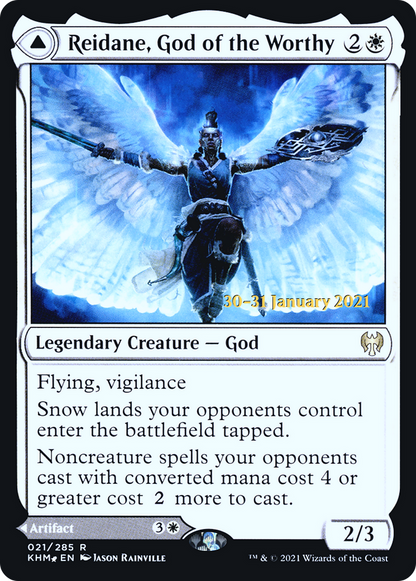 Reidane, God of the Worthy // Valkmira, Protector's Shield (PKHM-21S) - Kaldheim Promos Foil